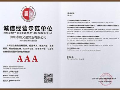誠(chéng)信經(jīng)營(yíng)示范單位